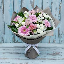 Букет цветов из:  Герберы, Альстромерии и Хризантемы в Рубцовске Алтайский Край