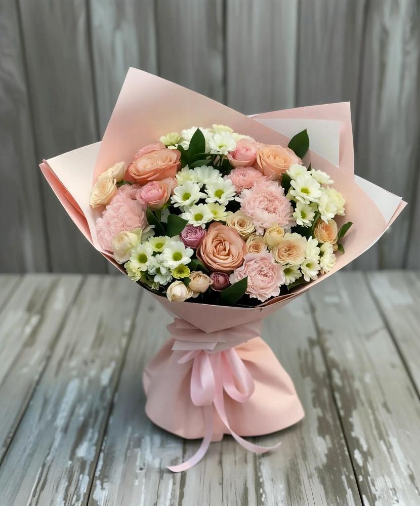 Букет цветов из: Гвоздики, Розы и Хризантемы в Рубцовске Алтайский Край