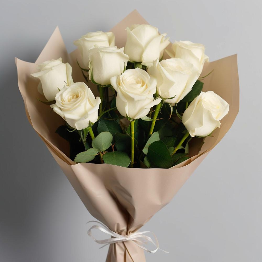 Букет 9 Белых роз Эдлесс Лав в Рубцовске Алтайский Край