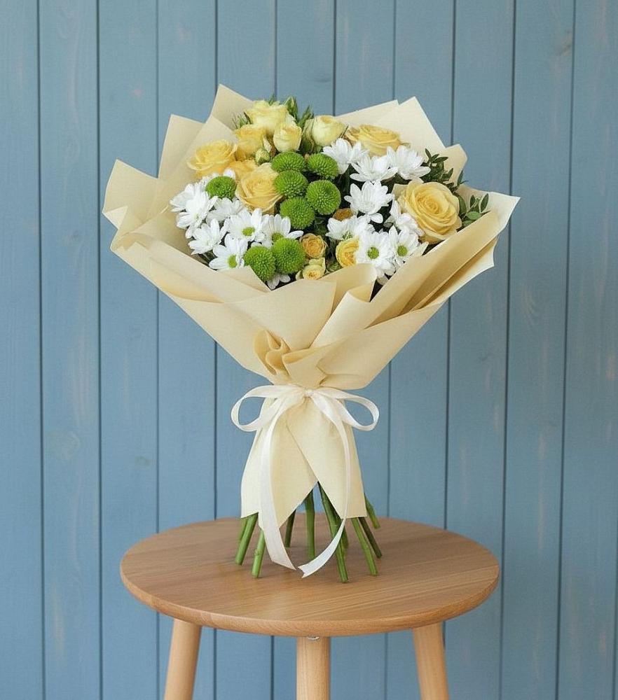 Букет цветов из: Хризантемы и Розы в Рубцовске Алтайский Край