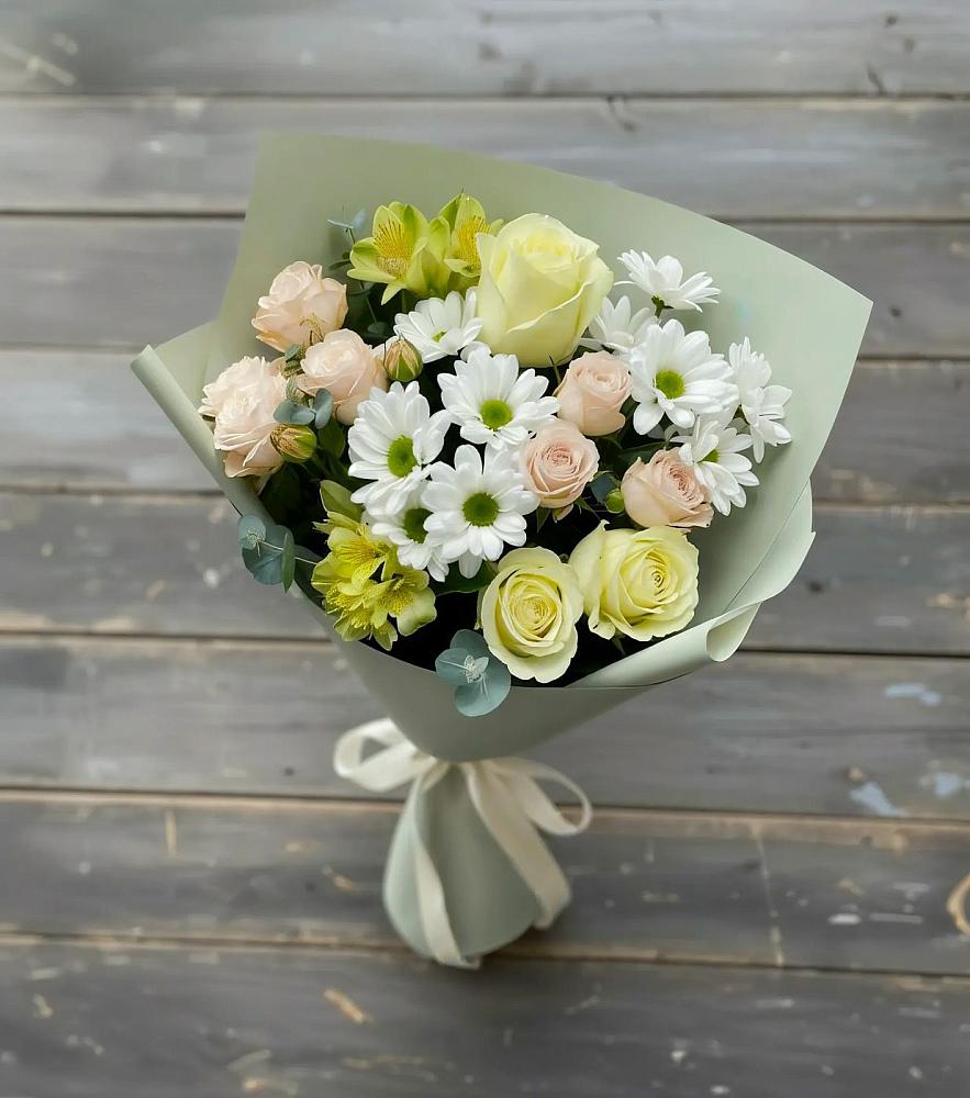 Букет цветов из: Альстромерии, Розы и Хризантемы в Рубцовске Алтайский Край