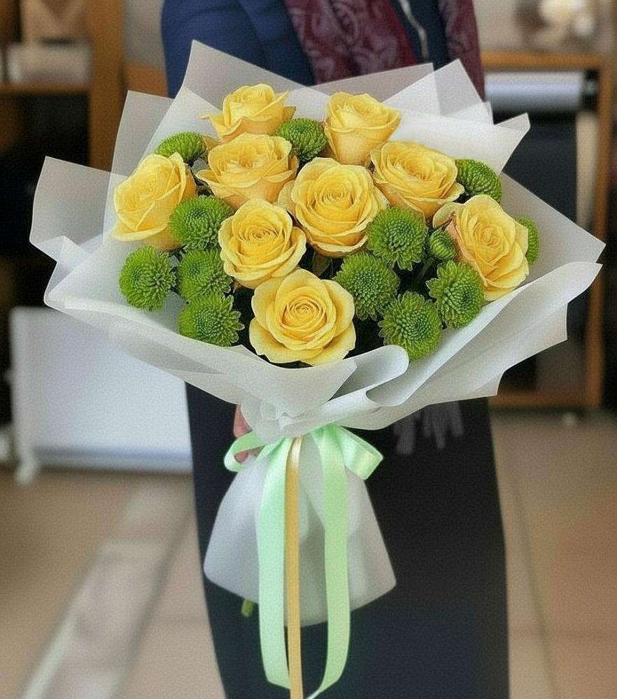 Букет цветов из: Хризантемы и Розы в Рубцовске Алтайский Край