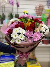 Букет цветов из:  Розы, Хризантемы и Альстромерии #REPLACE_PRED# Рубцовске Алтайский Край