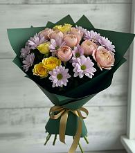 Букет цветов из:  Хризантемы и Розы в Рубцовске Алтайский Край