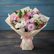 Букет цветов из:  Хризантемы, Альстромерии и Розы в Рубцовске Алтайский Край