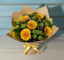 Букет цветов из:  Герберы и Хризантемы в Рубцовске Алтайский Край