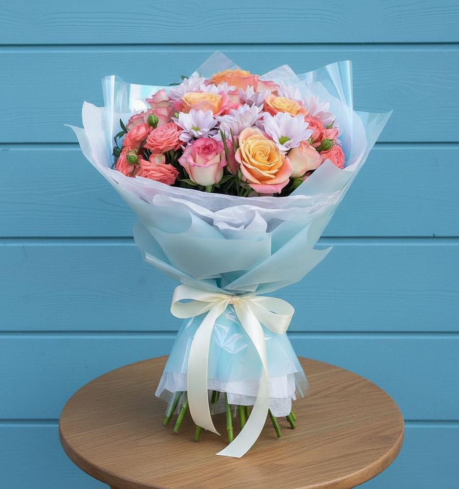 Букет цветов из: Хризантемы и Розы в Рубцовске Алтайский Край