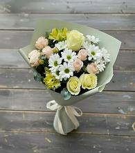 Букет цветов из:  Альстромерии, Розы и Хризантемы в Рубцовске Алтайский Край